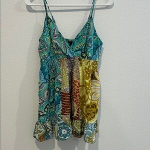 Body Central Green and Yellow Paisley Camisole